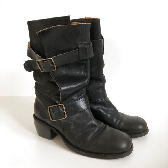 Fiorentini + Baker Shoes - Fiorentini + Baker Black MId-Calf Moto Boots  8.5